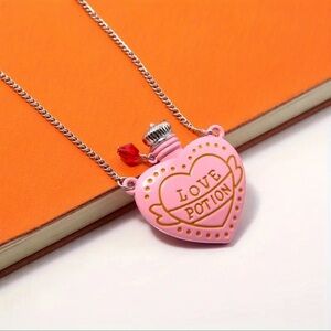 Pink Love Potion Necklace – Kawaii Heart Bottle Pendant